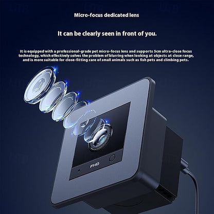 Aquarium Camera,2K HD Terrarium WiFi Pet Camera,140° Wide-Angle,Anti-Glare & Anti-Reflection,Night Vision,Two-Way Audio,AI-Powered Detection,24/7 Recording for Fish Reptiles Window Security Monitoring