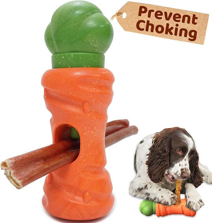 Bully Stick Holder for Dogs - for Aggressive Chewers Treat Chew Holder, Heavy Duty Yak Chew Toy Nylon Bone, Prevent Choking Safety Device for Small Medium Large Dogs, No More Swallowed Ends