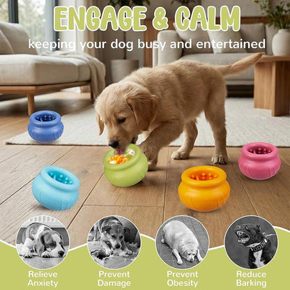 Wobbly Dog Enrichment Lick Toy, Stuffable Frozen Lick Bowl to Keep Dogs Busy, Long-Lasting Interactive Treat Dispensing Dog Toy, Silicone Fetch Catch Chew Toy(Green,S)