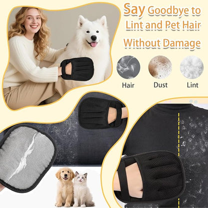 Pet Hair Remover Glove, Pet Hair Remover for Laundry, ReusableElectrostatic Dog Cat Hair Removal Gloves for Furniture