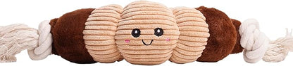 Squeaky Dog Plush Toy, Bakery Bite_Stick Collection, 12", for Various Sized Dogs (Croissant, Large)
