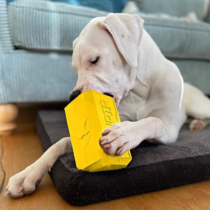 Fenrir Hammer Dog Chew Toy Strong Rubber Stuffable Enrichment Toy for Chewers (Yellow, Medium)