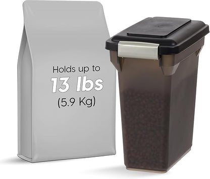 IRIS USA Dog Food Storage Container, Airtight Lid, Up to 13 Pounds Pet Food Storage, Versatile Pet Food Bin, Treats, BPA Free, Smoke