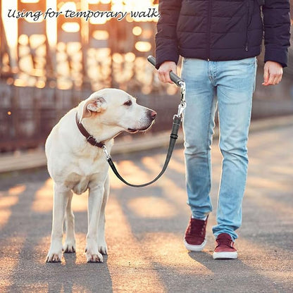 Hands-Free Bicycle Dog Leash for Cycling - 180° Rotating or Fixed Quick-Attach System, Built-in Shock-Absorbing Spring, Anti-Pull Design, Thick Steel Wire Rope 550 lbs (Carbon Fiber)
