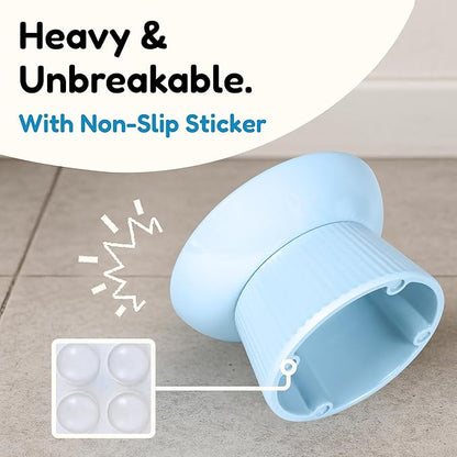 Unbreakable Raised Slow Feeder Bowl for Cats and Small Dogs, Elevated Cat Bowls, Detachable Slow Feede Bowl, Heavy Weighted, Non-Slip Feeder, Whisker Friendly (Blue, Round - 6.2w'' x 1.5h'' inch)