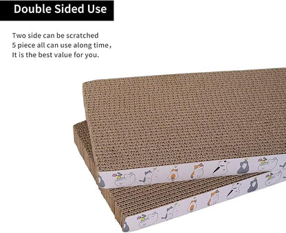 5 Packs cat Scratcher Toys Reversible Scratching Post Board for Indoor Cats Cardboard pad Sleep Play and Grind Claws