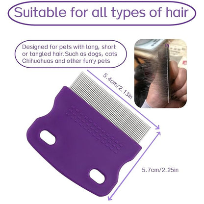 Professional Eye Comb for Pets，Stainless Steel Tear Stain Remover，For Cats & Dogs,Gentle Round-Head Grooming Tool,Precisely Removes Stains, Dirt And Debris From The Eye Area – 2 Pack