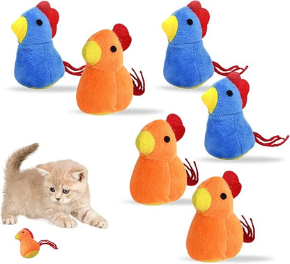 Catnip Cat Toy, 6 Pack Chicken Bird Interactive Chew Kicker Toys, cat Toys for Indoor Cats, Boredom Relief Kitten Exercise, Soft Durable for All Breed