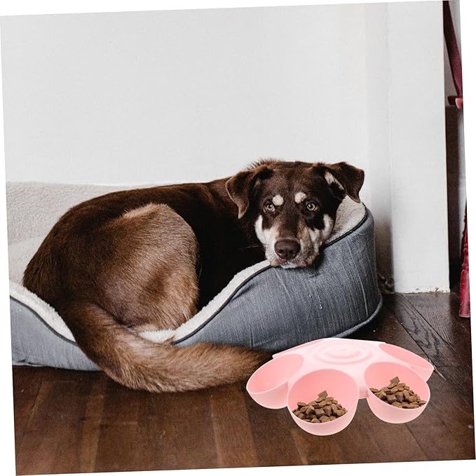 Flower Pet Bowl Kitten Feeding Bowls Cat Food Dish Pet Feeding Station Slow Feeding Cat Bowls Slow Dog Water Bowl Puppy Water Dispenser Puppy Water Feeder Pink Plastic