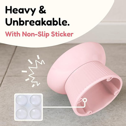 Unbreakable Raised Slow Feeder Bowl for Cats and Small Dogs, Elevated Cat Bowls, Detachable Slow Feede Bowl, Heavy Weighted, Non-Slip Feeder, Whisker Friendly (Pink, Round - 6.2w'' x 1.5h'' inch)