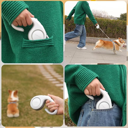 Marchul Retractable Dog Leash-Up to 70lb, 16 ft Dog Walking Leash for Small Medium Dogs, 360° Tangle Free (16ft, Grey)