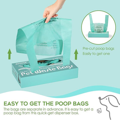 Dog Poop Bags, EZ Tie Handles for A&H Swivel Bin Waste Bags, AYOTEE Rake Dog Pooper Scooper Bag Refill,Leakproof Large Opening and Unscented,100 Count Refill Bags