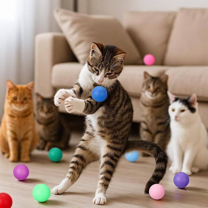 50 Pcs 40 mm Table Tennis Ball for Cats Multi Color Table Tennis Bulk Balls Enrichment Toys for Ferret Cat Lovers Gift Ball Pool Pet Toy