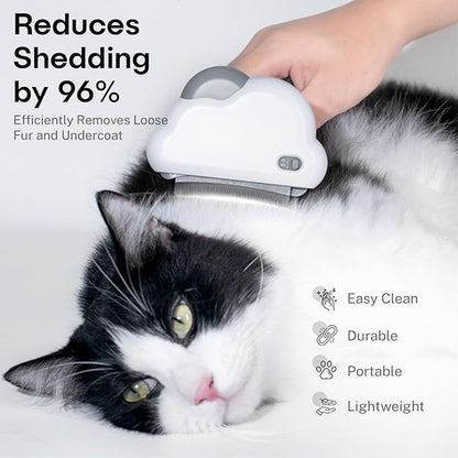 Sinko 3-in-1 Cat Grooming Brush and Deshedding Dog Brush, Short Haired and Long Haired Cat Brush, Dog Brushes for Grooming, 2 Comb Head Included, Effectively Reduces Shedding by up to 96%