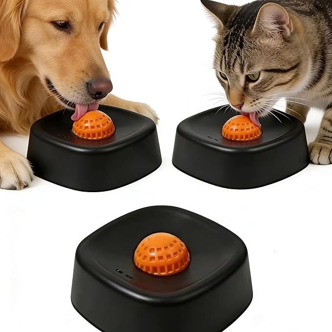 Slow Feeder Dog Bowl with Rolling Ball, Interactive Lick Bowl for Wet Food Water & Treats, Anti-Slip Puzzle Toy for Boredom & Anxiety Relief, for Large Medium Small Dogs (Black)