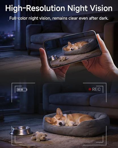 Noorio Security Indoor Camera with 5GHz WiFi, 2K UHD Security Camera, Pet/Dog/Baby Camera with Phone app, Night Vision, Human/Pet Auto Tracking, 360 Pan-Tilt, Works with Homekit, T110