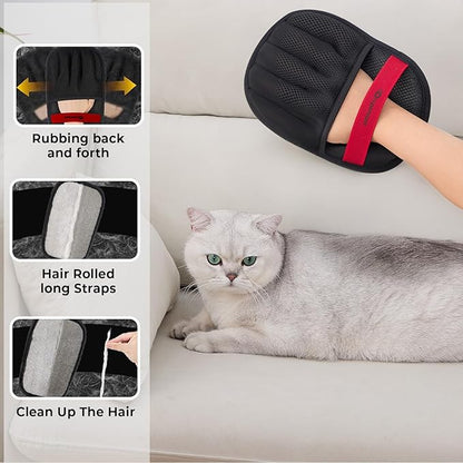 Pet Hair Remover Glove (2 Pack) – Reusable Electrostatic Pet Hair Removal Mitt for Couch, Carpet, Car Seat & Laundry – Cat & Dog Fur Cleaning Tool for Furniture