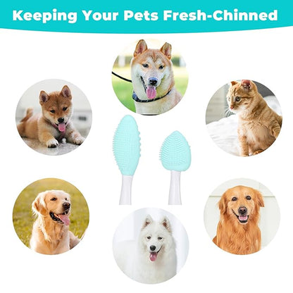 4Pcs Cat Acne Chin Treatment, Black Seed Soft Silicone Grooming Scraper, for Chin Acne & Blackhead Exfoliation, Double-sided Brush
