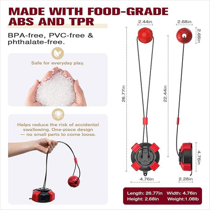 Interactive Suction Cup Dog Toy for Boredom Relief, Tug of War and Self Play with Rope and Rubber Ball, Dog Toys to Keep Them Busy Indoors Or Outdoors (BR)