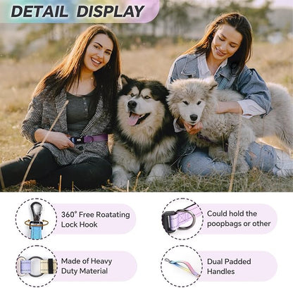 Hands Free Dog Leash, Adjustable Heavy Duty Bungee Waist Leash Belt for Medium Large Dogs Walking Running Hiking with Reflective(Multi-Colored)