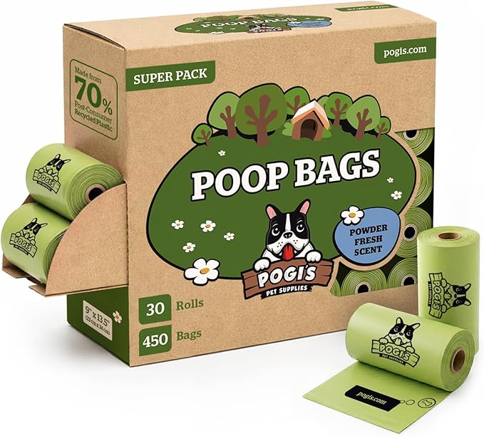 Pogi’s Dog Poop Bags – Leak-Proof & Extra Thick Pet Waste Bags (Fresh Scent, 30 Rolls, 450-Count)