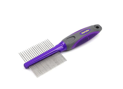 Pet Combs by Hertzko – Small & Large Comb - Double-sided - Both Small & Large Areas - Removes Tangles, Knots, Loose Fur and Dirt - Ideal for Everyday Use for Dogs and Cats with Short or Long Hair