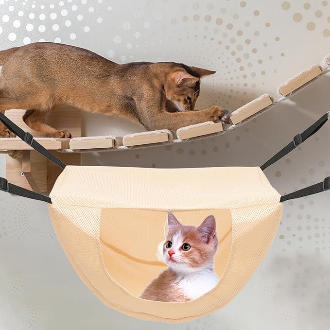 TEHAUX Pet Hanging Nest Cat Bed Hammock Small Breathable Mesh Summer Washable Kitten Sleeping Nest for Cage Use