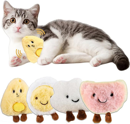 4 Pack Catnip Toys, Soft Stuffed Crinkle Cat Toys for Indoor Cats, Interactive Cute and Durable Kitten Toy, Cat Kicker for Kitten Exercise 4 Inches for All Breeds