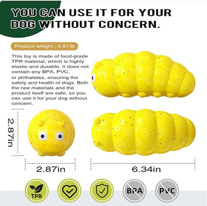 Indestructible Dog Toy for Aggressive Chewers, Extremely Tough Dog Toy for Large Breeds, Durable and Tough Latex Toy for Medium/Large Breeds,Gifts for Dogs,Yellow