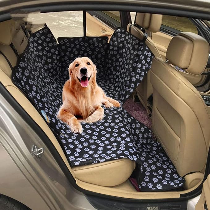 Dog Carriers Waterproof Rear Back Pet Dog Car Seat Cover Mats Hammock Protector with Belt Transportin-Black