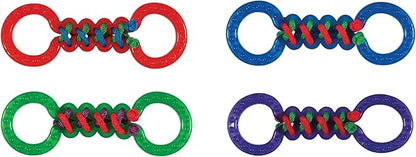 Rope and Rubber Double Sided Dog Tug Toy 12.75" Long for Medium to Larger Breeds (Orange Tug Toy)