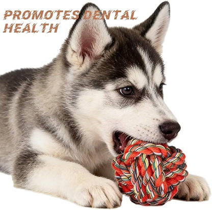 Dog Chew Toys for Small and Medium Dogs, Upgraded Tough Cotton Rope Toys for Aggressive chewers, Heavy Duty Dental Rope Kit for Tug of War, Teeth Cleaning (7 Pcs, Cotton Knot Toys)