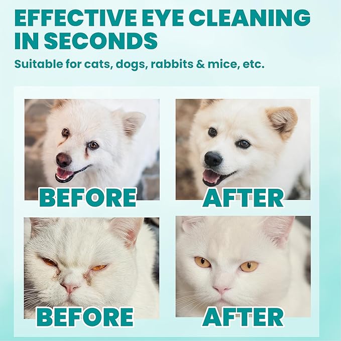 Eyes Wipes for Dogs & Cats 220 Counts, Grooming Kit Care for Dogs and Cats, Prevent Tear Stains, Eye Debris, Discharge, Mucus Secretions,Coconut Scent