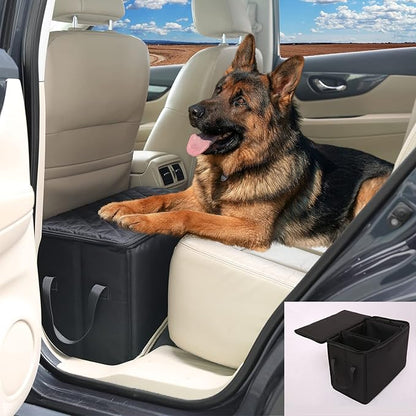 Dog Car Seat Extender with Storage, Front & Back Seat Extender for Dogs, Gap Seat Filler for Car, Suitable for Dogs up to 200lbs (Small Size: 19.3"x9.85"x13")
