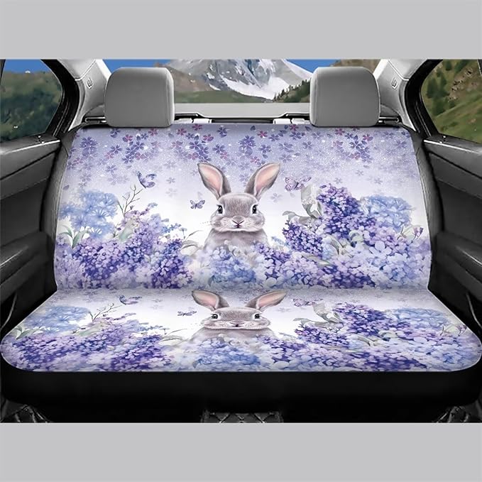 AFPANQZ Rabbit Back Seat Cover Non-Slip Interior Protective Cover Non Slip Car Rear Seats Dog Seat Covers Durable Scratch-Proof Protector for Pet Fur and Mud