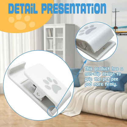 Dog Pee Pad Holder-Securely Holds Training Pads Indoor Potty Training-Ideal for Leg-Lifting Puppies-White(4 Pack)