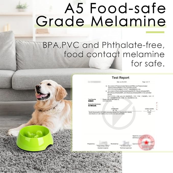 Super Design Slow Feeder Dog Bowl, Melamine, 1.5 Cup, Green, 8.6 x 8.4 x 2.7 in, 1.39 Pounds