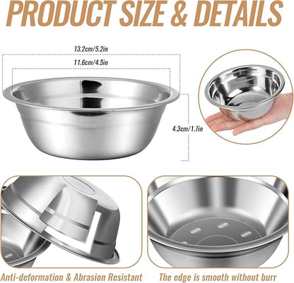 Nuanchu 15 Pack Stainless Steel Dog Bowls Bulk, 15 oz Pet Food Water Bowls for Small Dogs/cat, Dishwasher Safe Feeder for Multi-pet Homes/pet Shop
