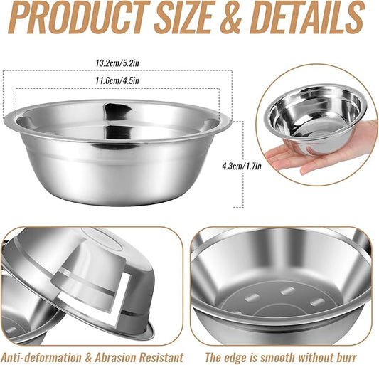 Nuanchu 15 Pack Stainless Steel Dog Bowls Bulk, 15 oz Pet Food Water Bowls for Small Dogs/cat, Dishwasher Safe Feeder for Multi-pet Homes/pet Shop