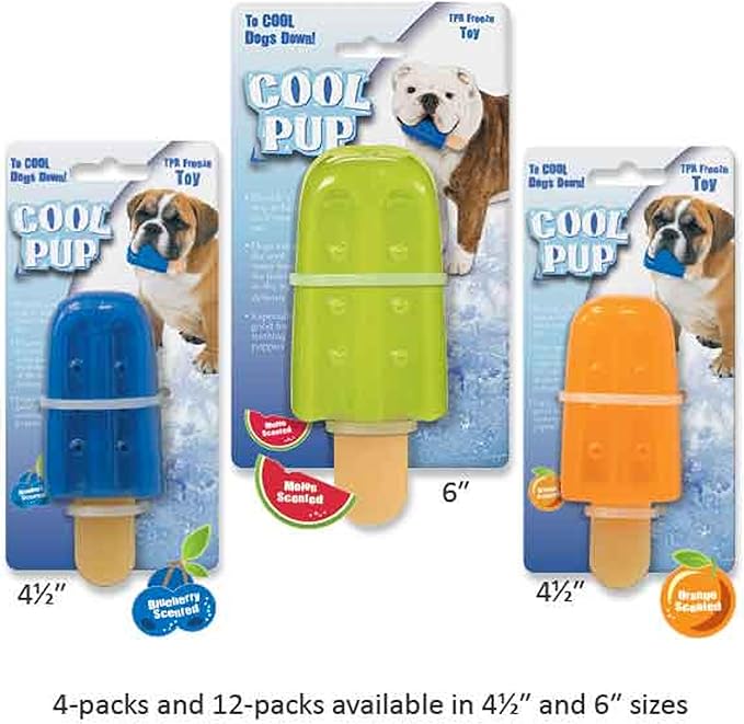 Cool Pup Cooling Dog Toy - Rocket Pop Large,Red,Blue,white