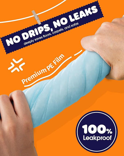 Puppy Pads - Super Absorbent & Spill-Proof Pee Pads for Dogs with 6-Layer Material, Quick-Dry & Hassle-Free Potty Pads for Floors, Furniture, Vehicle, 22" × 22", 100 Packs