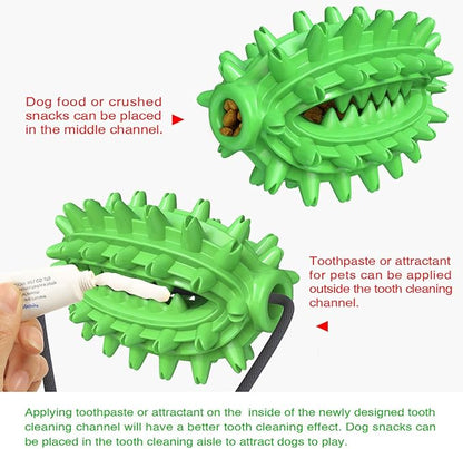 Guardians Dog Chew Toy with Suction Cup for Aggressive Chewers, Puppy Training Treats Food Dispensing Toothbrush Pet Teeth Cleaning Rope Toys for Small Medium Dogs (Green Cactus)