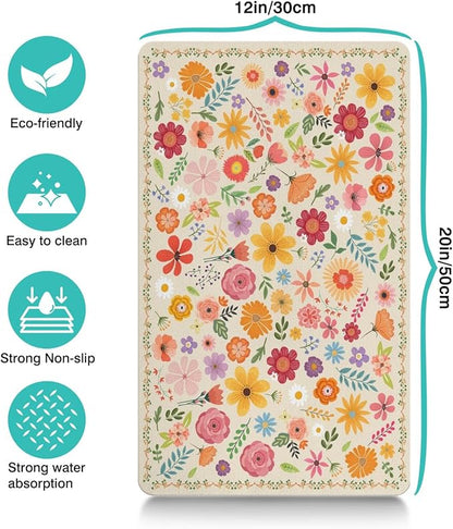 Pet Feeding Mat for Floors Waterproof Dog Mat for Food and Water Absorbent Quick Dry Non Slip mat for Cat Bowls