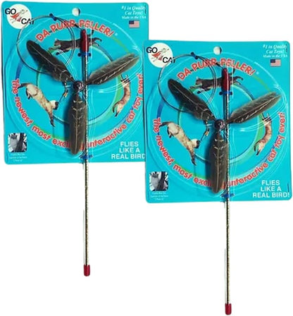 GoCat Da Purr-Peller Cat Toy, A Feather Propeller That Spins as it is Guided Through The Air (Тwo Рack)