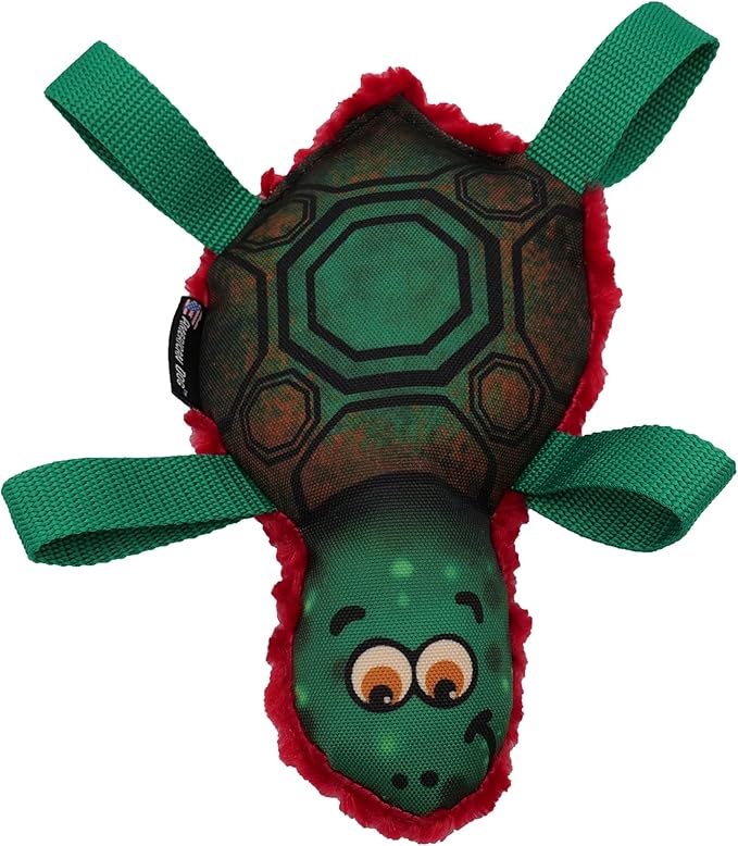 American Dog Tommy Turtle – Durable Fetch & Tug Dog Toy Made in USA from Pet-Safe, Machine-Washable 1000D Nylon and Minky Fleece for Bonding, Play Time, Mental Stimulation, Exercise, Training, & More