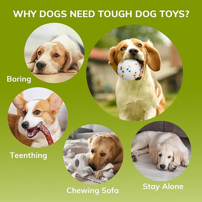 8 Pack Dog Balls, Dog Toy Balls 2.28'' - Indestructible Dogs Ball for Aggressive Chewers, Small Tennis Ball for Dogs(Small/Medium), Fit Same Listing Automatic Launcher Only ETPU Material
