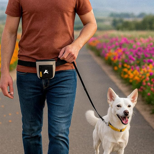 OllyDog Goodie Treat Bag, Dog Treat Pouch, Waist Belt Clip for Hands-Free Training, Magnetic Closure, Dog Training and Behavior Aids, Three Ways to Wear (Wasabi Stone)