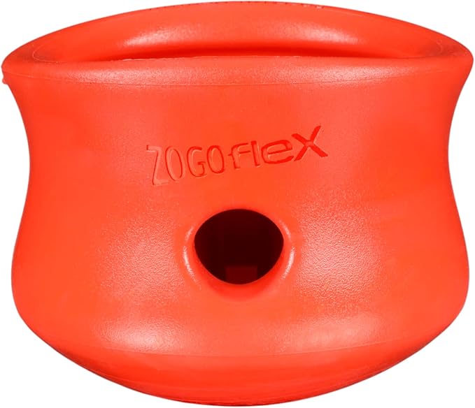 WEST PAW Zogoflex Toppl Interactive Treat Dispensing Puzzle Dog Toy for Mental Stimulation & Enrichment-Holds Kibble & Treats-Lickable, Freezable & Dishwasher Safe-Made in USA-Large-Cardinal Red