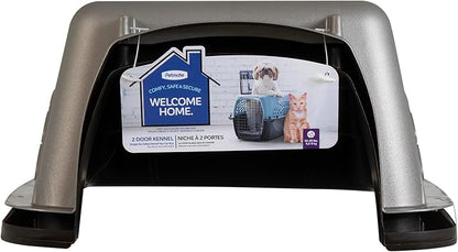 Petmate Dog Crates for Small Dogs & Cat Carriers, Two-Door Plastic Pet Kennel, Top & Front Loading, Made in USA, 24" For Pets Up To 15 lb, Pearl Tan