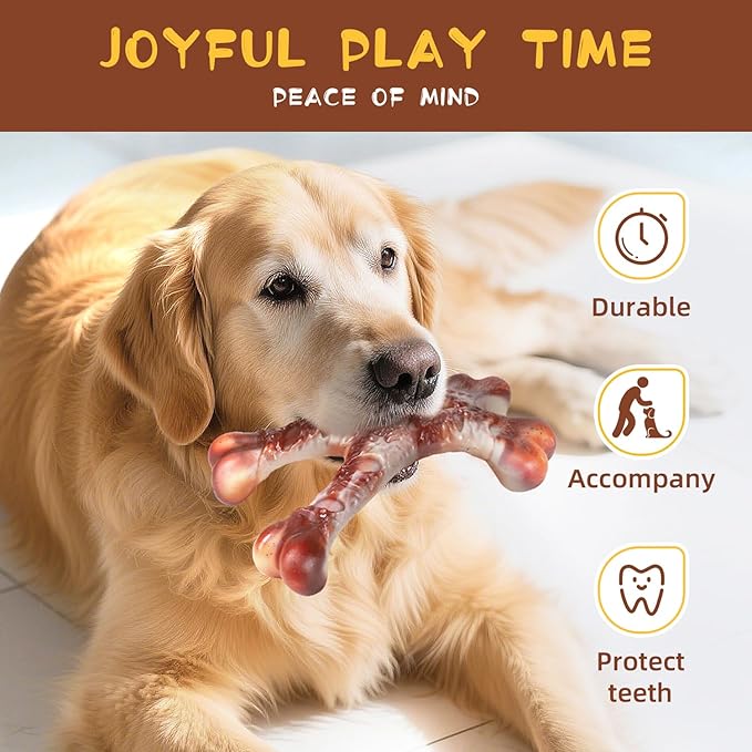 Durable Dog Chew Toy for Aggressive Chewers,Indestructible Dog Toy for Small/Medium/Large Dogs-Tough Nylon Chicken Leg Toy for Teeth Cleaning and Training